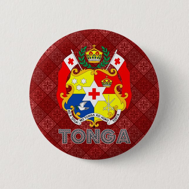 Chapa Redonda De 5 Cm Escudo de armas de Tonga (Anverso)