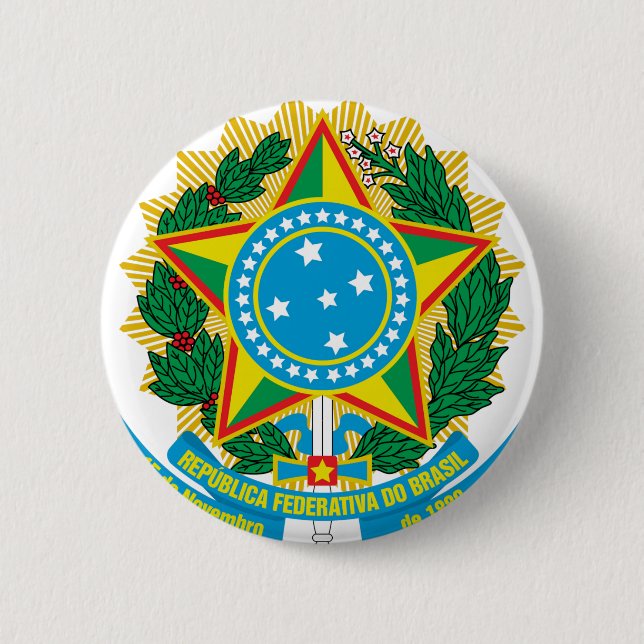 Chapa Redonda De 5 Cm Escudo de armas del Brasil (Anverso)