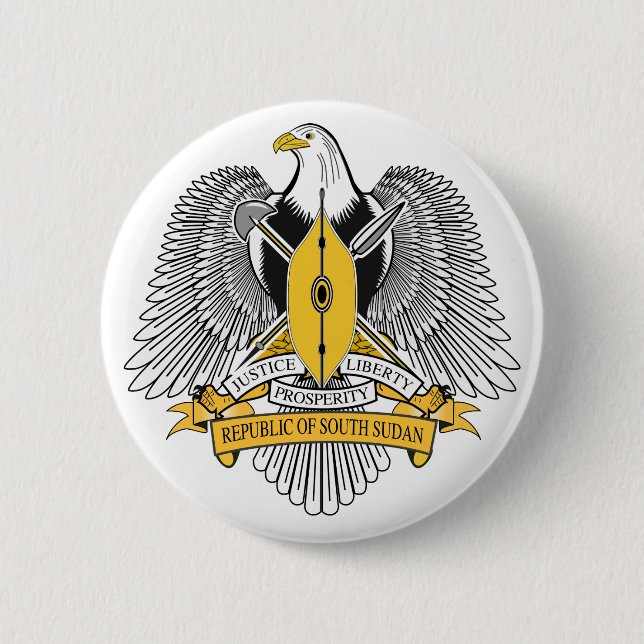 Chapa Redonda De 5 Cm Escudo de armas del sur de Sudán (Anverso)