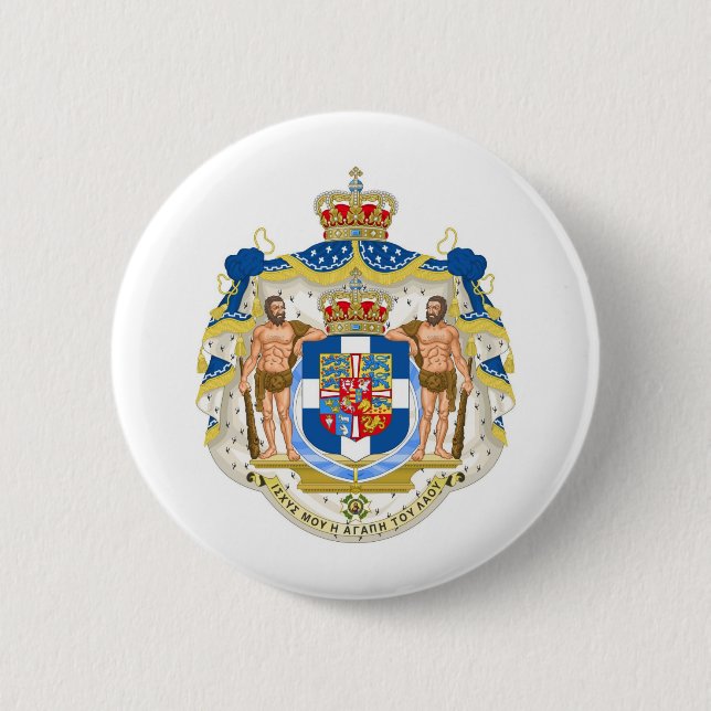Chapa Redonda De 5 Cm Escudo de armas griego - Grecia (Anverso)