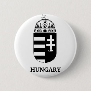 Chapa Redonda De 5 Cm Escudo de Armas Húngaro Arte Monocromo Contemporán