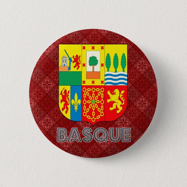 Chapa Redonda De 5 Cm Escudo de armas vasco (Anverso)
