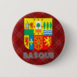Chapa Redonda De 5 Cm Escudo de armas vasco
