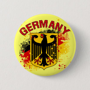 Chapa Redonda De 5 Cm Escudo de armas y bandera de Alemania del estilo