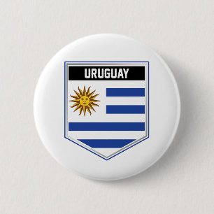 Chapa Redonda De 5 Cm Escudo de Bandera de Uruguay