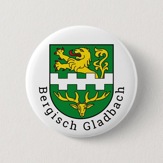 Chapa Redonda De 5 Cm Escudo de Bergisch Gladbach, Alemania (Anverso)