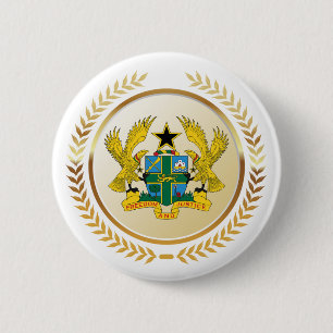Chapa Redonda De 5 Cm Escudo de Ghana
