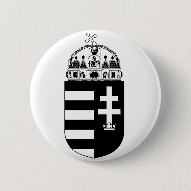 Chapa Redonda De 5 Cm Escudo de Hungría (Anverso)