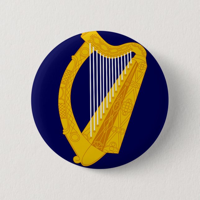 Chapa Redonda De 5 Cm Escudo de Irlanda (Anverso)
