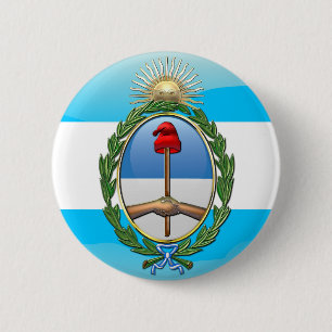 Chapa Redonda De 5 Cm Escudo de la Argentina