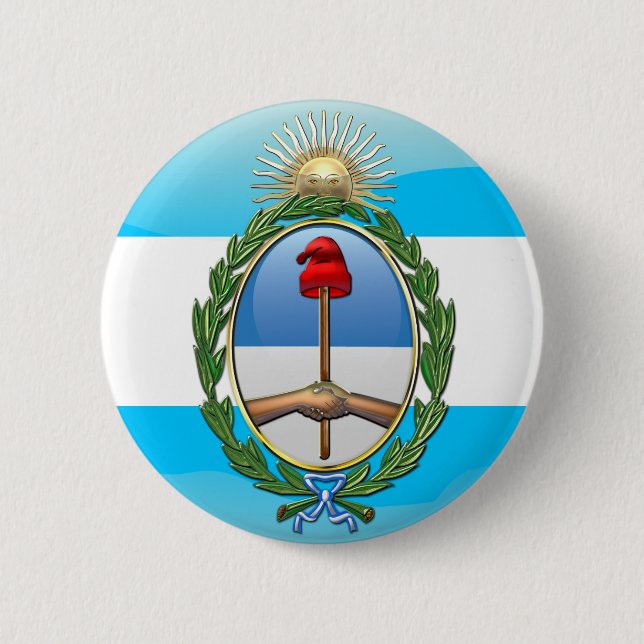 Chapa Redonda De 5 Cm Escudo de la Argentina (Anverso)