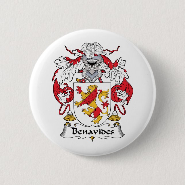 Chapa Redonda De 5 Cm Escudo de la familia de Benavides (Anverso)