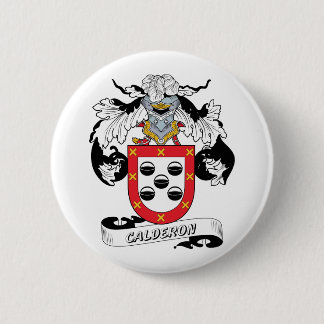 Chapa Redonda De 5 Cm Escudo de la familia de Calderon