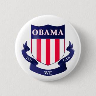 Chapa Redonda De 5 Cm Escudo de Obama "que podemos" abotonar sí