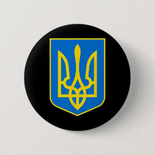 Chapa Redonda De 5 Cm Escudo de Ucrania - Slava Ukraini 2