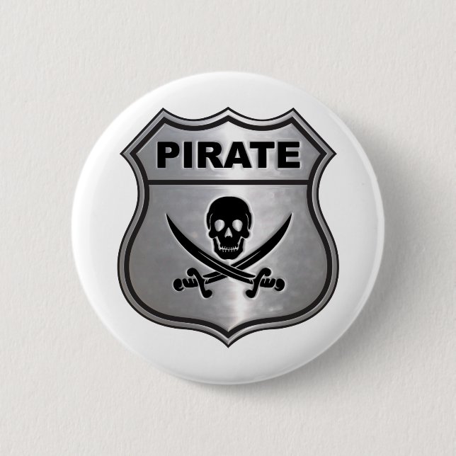 Chapa Redonda De 5 Cm Escudo del pirata (Anverso)