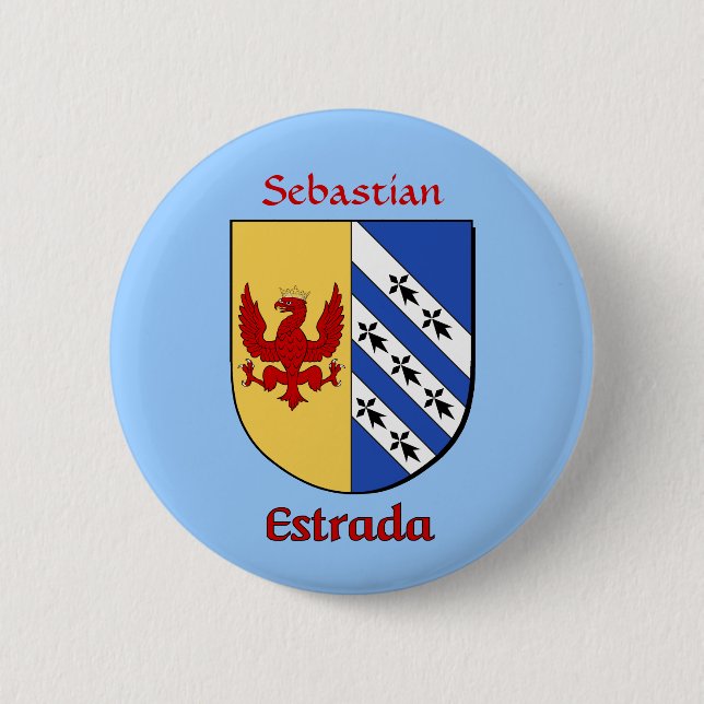 Chapa Redonda De 5 Cm Escudo histórico de Estrada Personalizado (Anverso)