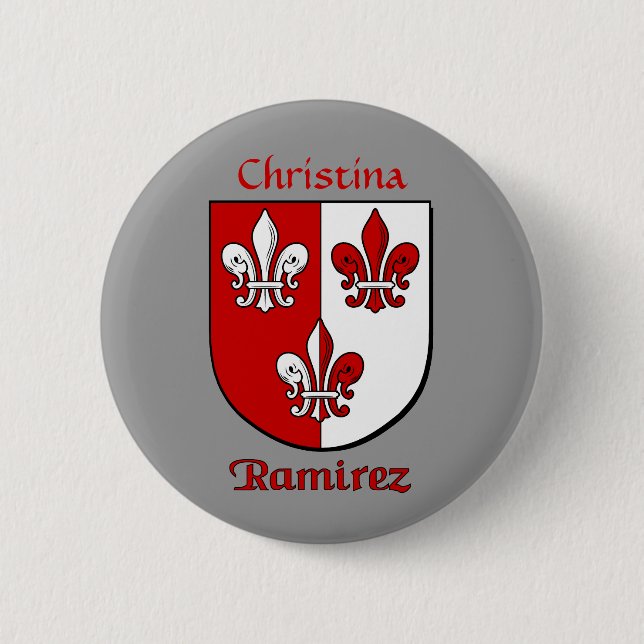 Chapa Redonda De 5 Cm Escudo histórico de Ramírez personalizado (Anverso)