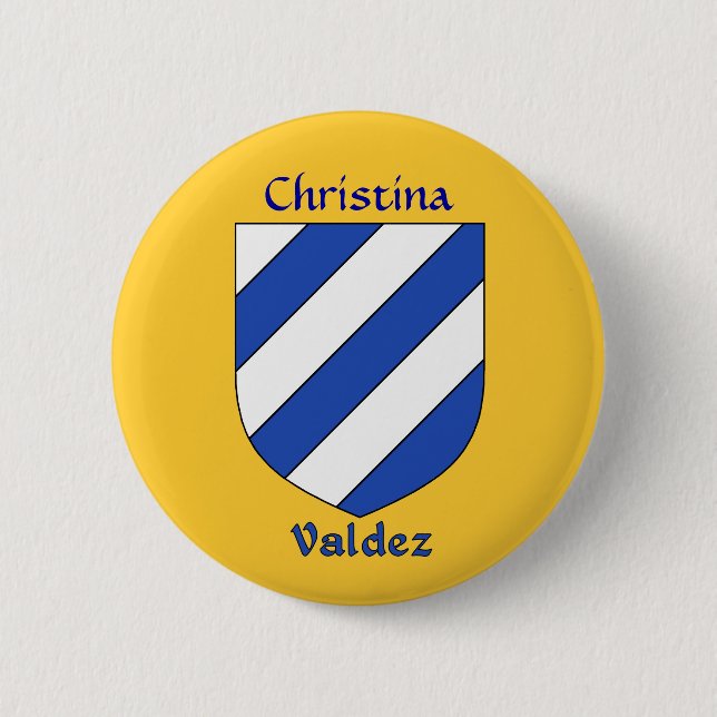 Chapa Redonda De 5 Cm Escudo histórico de Valdez personalizado (Anverso)
