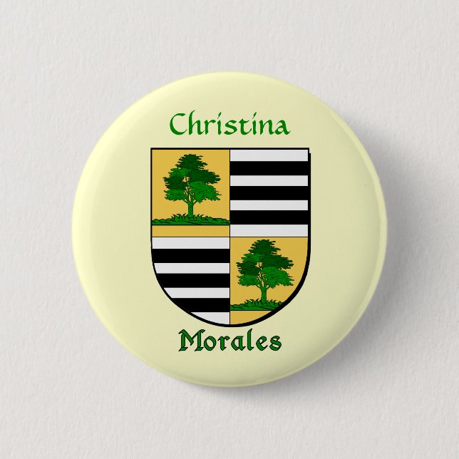 Chapa Redonda De 5 Cm Escudo histórico Morales Personalizado (Anverso)