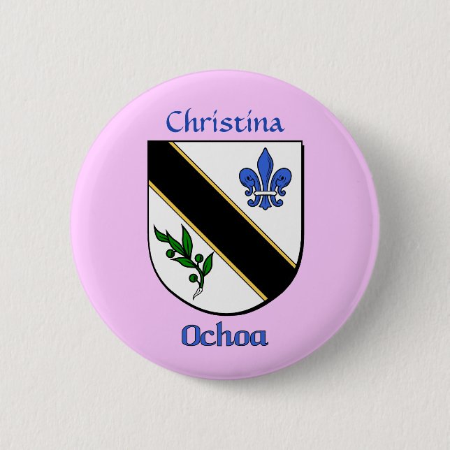 Chapa Redonda De 5 Cm Escudo histórico Ochoa personalizado (Anverso)