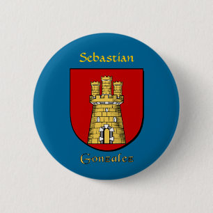 Chapa Redonda De 5 Cm Escudo histórico personalizado González