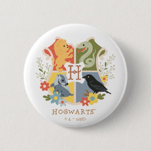 Chapa Redonda De 5 Cm Escudo Magic Blooms HOGWARTS™