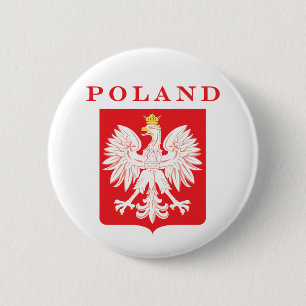 Chapa Redonda De 5 Cm Escudo rojo del águila de Polonia