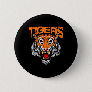Chapa Redonda De 5 Cm Escuela de Fútbol Tigers Deportes Distressed Día d
