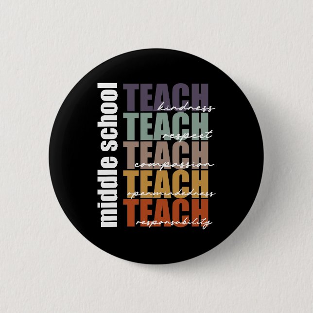 Chapa Redonda De 5 Cm Escuela secundaria enseña a profesores de secundar (Anverso)