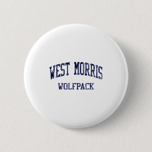 Chapa Redonda De 5 Cm Escuela Secundaria West Morris Hs Chester Nj Vinta