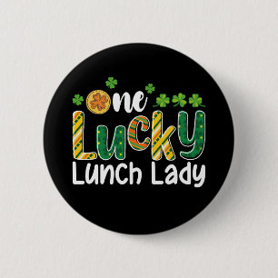 Chapa Redonda De 5 Cm Escuela St Patrick's Day de One Lucky Lunch Lady