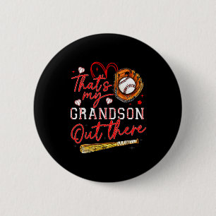 Chapa Redonda De 5 Cm Ese es mi nieto ahí fuera Baseball Abuela Madre