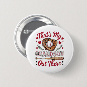 Chapa Redonda De 5 Cm Ese es mi nieto ahí fuera Baseball Grandma