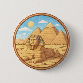 Chapa Redonda De 5 Cm Esfinge de Egipto