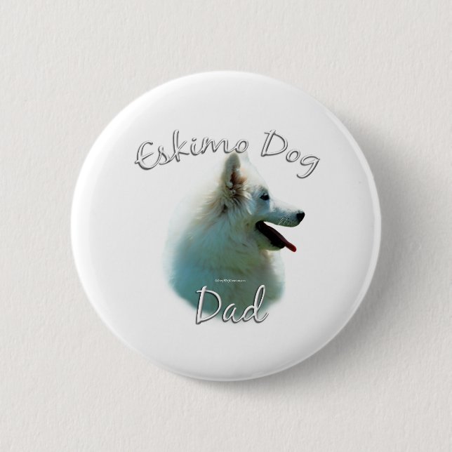 Chapa Redonda De 5 Cm Eskimo Dog Dad 2 (Anverso)