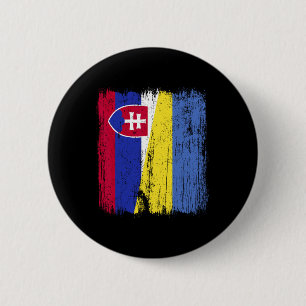 Chapa Redonda De 5 Cm Eslovaquia Ucrania Media Bandera Eslovaca Herencia