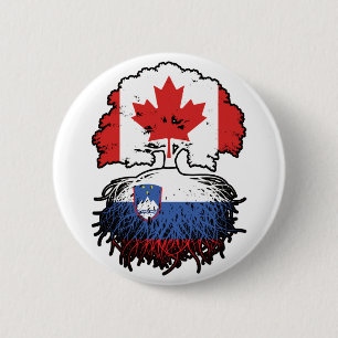 Chapa Redonda De 5 Cm Eslovenia Bandera de raíces eslovenas canadienses 