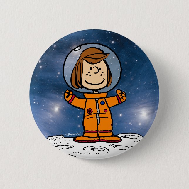 Chapa Redonda De 5 Cm ESPACIO | Astronauta de Peppermint Patty (Anverso)