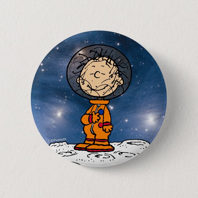 Chapa Redonda De 5 Cm ESPACIO | Astronauta de Pigpen (Anverso)