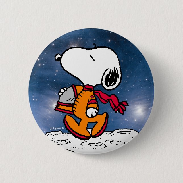 Chapa Redonda De 5 Cm ESPACIO | Snoopy (Anverso)