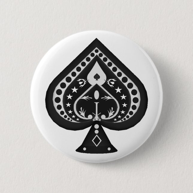 Chapa Redonda De 5 Cm Espadas negras: Juego de cartas: (Anverso)