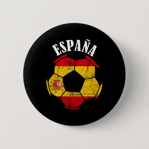 Chapa Redonda De 5 Cm España Bandera España Jugador de Fútbol Orgullo Es