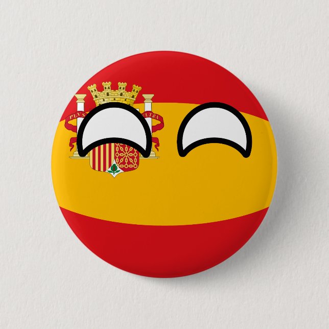 Chapa Redonda De 5 Cm España Geeky que tiende divertida Countryball (Anverso)