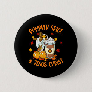 Chapa Redonda De 5 Cm Especia De Calabaza Y Jesucristo Amantes Del Café