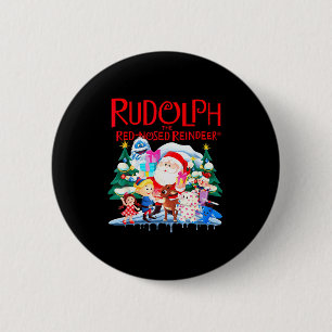 Chapa Redonda De 5 Cm Especificación de Navidad de Rudolph el Reno de Na