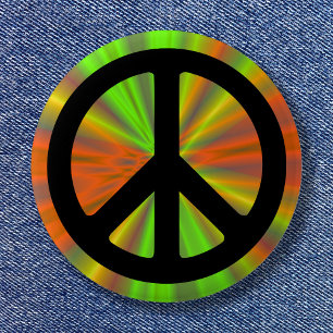 Chapa Redonda De 5 Cm Espectáculo de luces con signo de paz