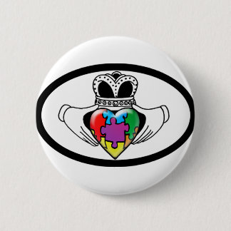 Chapa Redonda De 5 Cm Espectro Claddagh