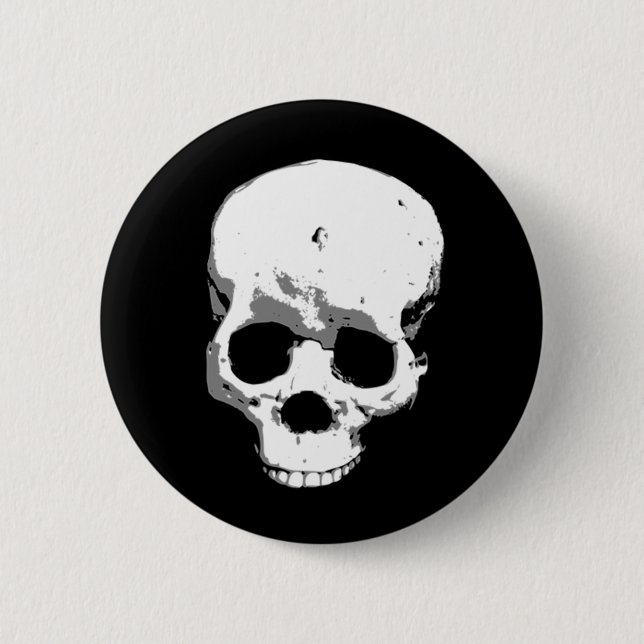 Chapa Redonda De 5 Cm Espeluznante Creepe Skull Halloween Pin Button (Anverso)