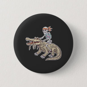 Chapa Redonda De 5 Cm Espeluznante esqueleto de Halloween Crocodile Mumm